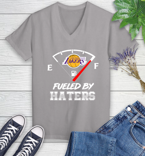 Los Angeles Lakers NBA Basketball Fueled By Haters Sports Women's V-Neck T-Shirt 4