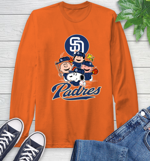 MLB San Diego Padres Snoopy Charlie Brown Woodstock The Peanuts Movie Baseball T Shirt_000 Long Sleeve T-Shirt 4