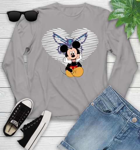 NBA Charlotte Hornets The Heart Mickey Mouse Disney Basketball Youth Long Sleeve 5