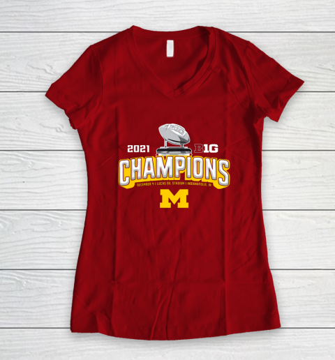 Michigan Big Ten 2021 East Division Champions Women's V-Neck T-Shirt 6