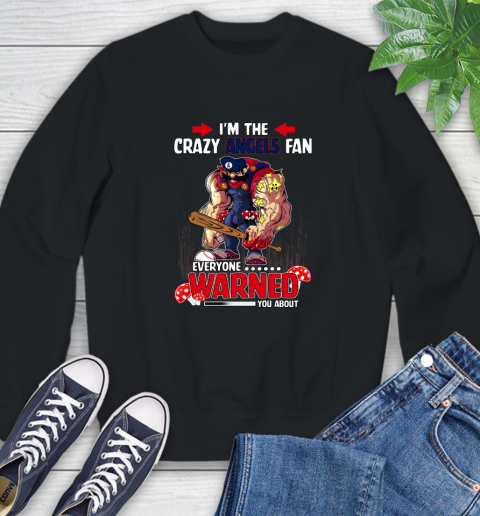 Los Angeles Angels MLB Baseball Mario I'm The Crazy Fan Everyone Warned You About Sweatshirt