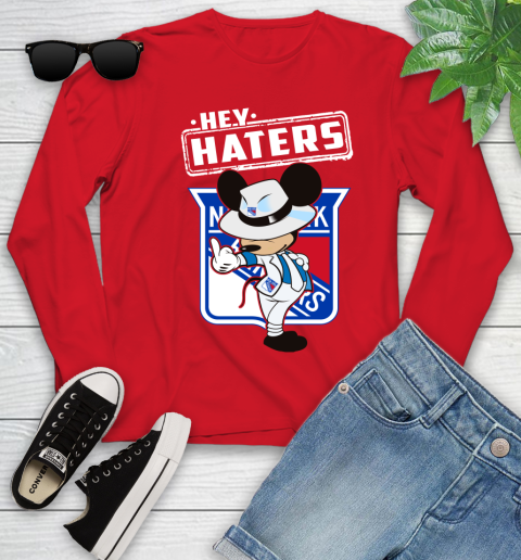 NHL Hey Haters Mickey Hockey Sports New York Rangers Youth Long Sleeve 11