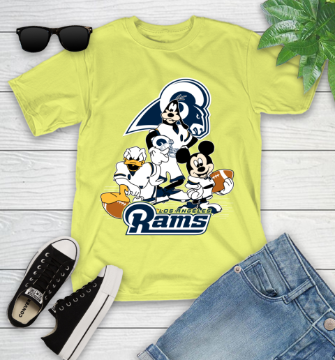 NFL Los Angeles Rams Mickey Mouse Donald Duck Goofy Football Shirt Youth T-Shirt 10