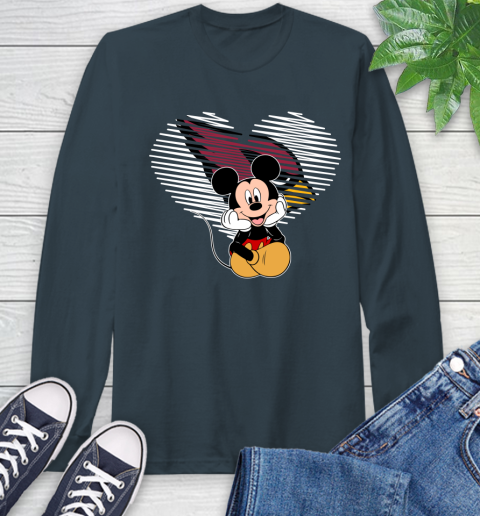 NFL Arizona Cardinals The Heart Mickey Mouse Disney Football T Shirt_000 Long Sleeve T-Shirt 9