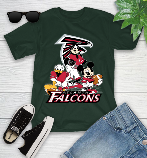 NFL Atlanta Falcons Mickey Mouse Donald Duck Goofy Football Shirt Youth T-Shirt 5