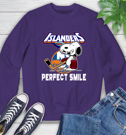 NHL New York Islanders Snoopy Perfect Smile The Peanuts Movie Hockey T Shirt Sweatshirt 4