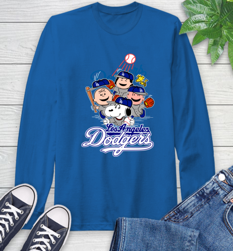 MLB Los Angeles Dodgers Snoopy Charlie Brown Woodstock The Peanuts Movie Baseball T Shirt_000 Long Sleeve T-Shirt 10
