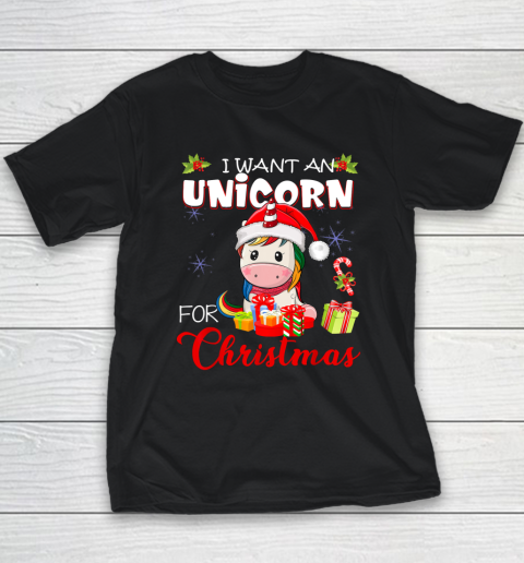Christmas Vacation Shirt I Want A Unicorn For Christmas Vacation For Unicorn Lover Youth T-Shirt