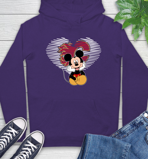 NHL Calgary Flames The Heart Mickey Mouse Disney Hockey Hoodie 5