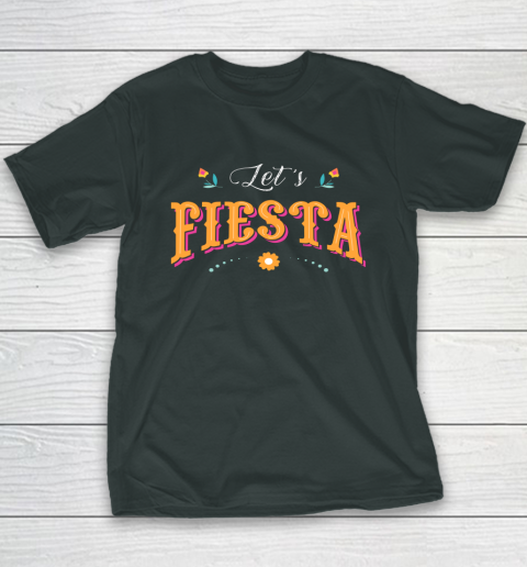 Cinco De Mayo Party Lets Fiesta Mexican Typography Youth T-Shirt 3