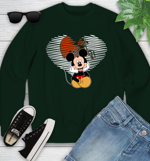 NFL Cleveland Browns The Heart Mickey Mouse Disney Football T Shirt_000 Youth Sweatshirt 9