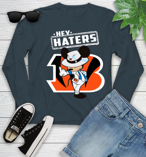 NFL Hey Haters Mickey Football Sports Cincinnati Bengals Youth Long Sleeve 9