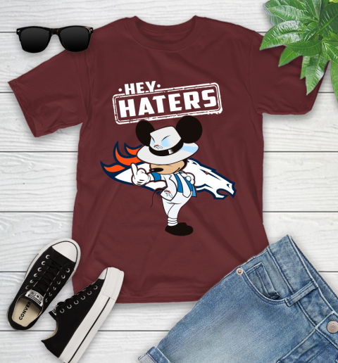 NFL Hey Haters Mickey Football Sports Denver Broncos Youth T-Shirt 14