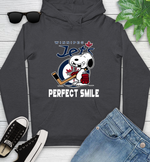 NHL Winnipeg Jets Snoopy Perfect Smile The Peanuts Movie Hockey T Shirt Youth Hoodie 8