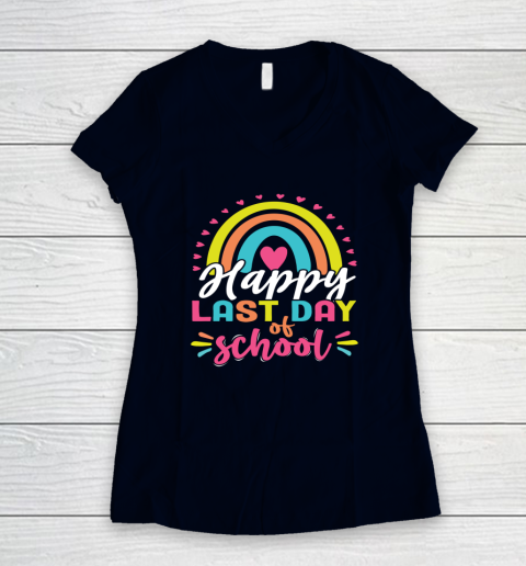 Happy Last Day of School Teacher Student Graduation Women's V-Neck T-Shirt 2