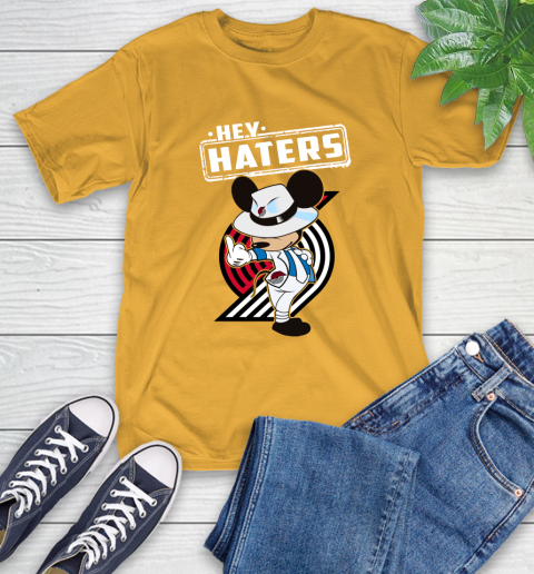 NBA Hey Haters Mickey Basketball Sports Portland Trail Blazers T-Shirt 2