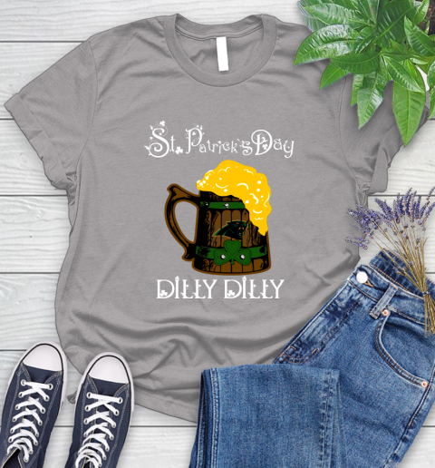 NFL Carolina Panthers St Patrick's Day Dilly Dilly Beer Football Sports Women's T-Shirt 5