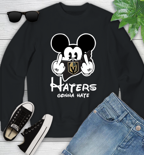 NHL Vegas Golden Knights Haters Gonna Hate Mickey Mouse Disney Hockey T Shirt Youth Sweatshirt