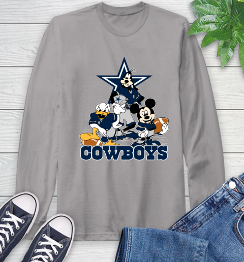 NFL Dallas Cowboys Mickey Mouse Donald Duck Goofy Football Shirt Long Sleeve T-Shirt 6