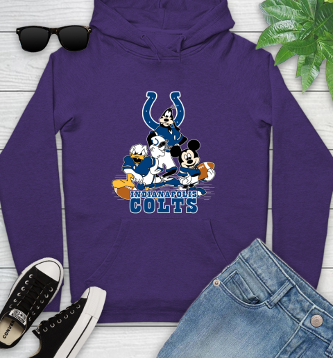 NFL Indianapolis Colts Mickey Mouse Donald Duck Goofy Football Shirt Youth Hoodie 5