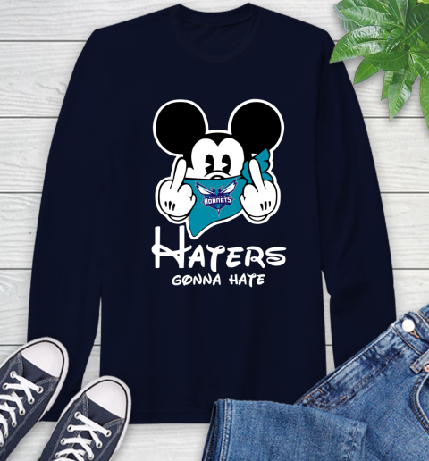 NBA Charlotte Hornets Haters Gonna Hate Mickey Mouse Disney Basketball T Shirt Long Sleeve T-Shirt 3
