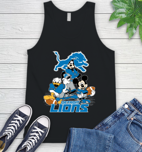 NFL Detroit Lions Mickey Mouse Donald Duck Goofy Football Shirt Tank Top