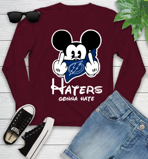 NHL Tampa Bay Lightning Haters Gonna Hate Mickey Mouse Disney Hockey T Shirt Youth Long Sleeve 6