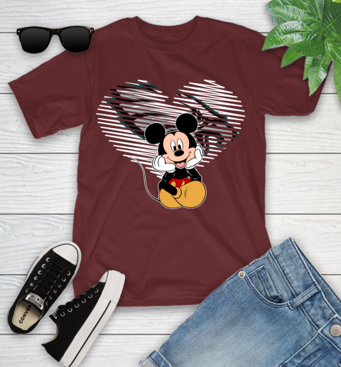 NFL Philadelphia Eagles The Heart Mickey Mouse Disney Football T Shirt_000 Youth T-Shirt 14