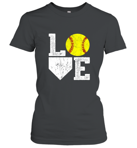 Love Softball Long Sleeve T Shirt Women Mom Dad Vintage Gift ah my shirt Women T-Shirt