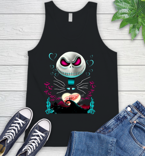 NHL Detroit Red Wings Jack Skellington Sally The Nightmare Before Christmas Hockey Tank Top