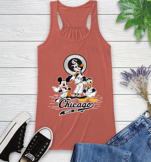 MLB Chicago White Sox Mickey Mouse Donald Duck Goofy Baseball T Shirt Racerback Tank 3