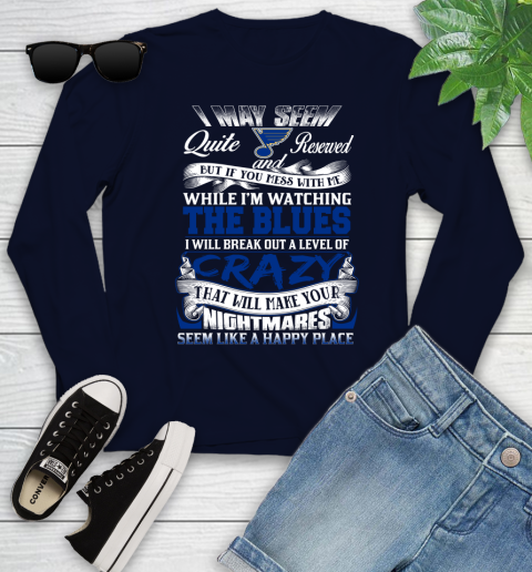 St.Louis Blues NHL Hockey Don't Mess With Me While I'm Watching My Team Youth Long Sleeve 2