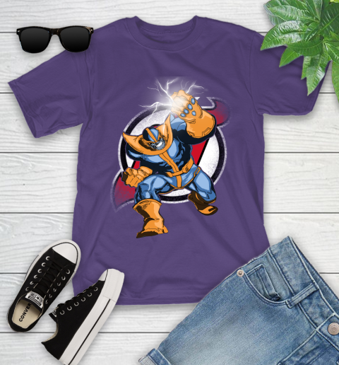 New Jersey Devils NHL Hockey Thanos Avengers Infinity War Marvel Youth T-Shirt 3