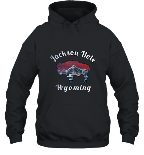 Jackson Hole Wyoming Sweatshirt with Flag Themed Scenery alottee Hooded