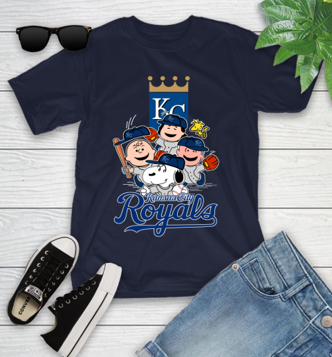 MLB Kansas City Royals Snoopy Charlie Brown Woodstock The Peanuts Movie Baseball T Shirt_000 Youth T-Shirt 2