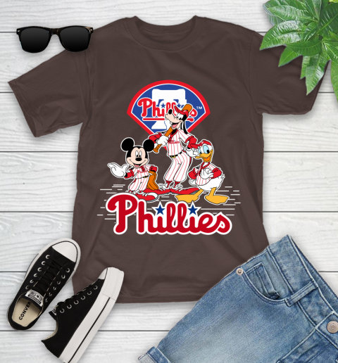 MLB Philadelphia Phillies Mickey Mouse Donald Duck Goofy Baseball T Shirt Youth T-Shirt 7