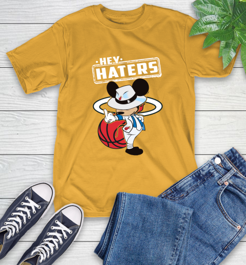 NBA Hey Haters Mickey Basketball Sports Miami Heat T-Shirt 2