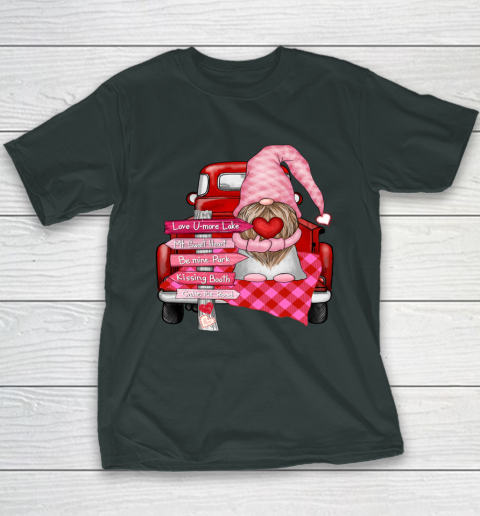 Valentine Vintage Red Truck Gnomes You And Me Valentines Day Youth T-Shirt 4