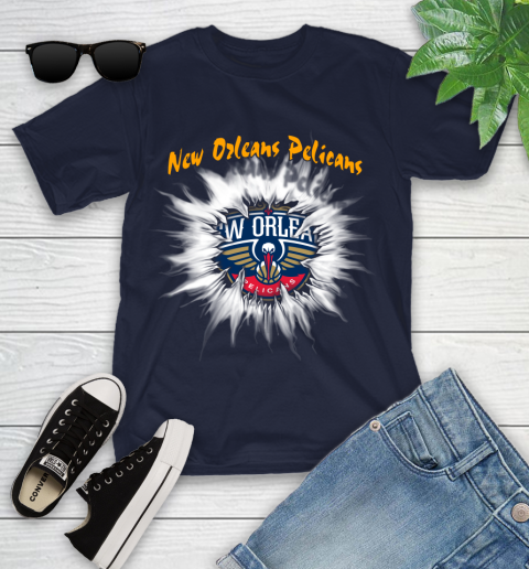 New Orleans Pelicans NBA Basketball Rip Sports Youth T-Shirt 2