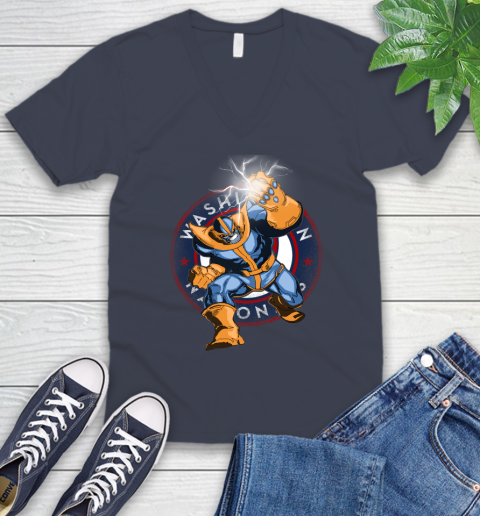 Washington Nationals MLB Baseball Thanos Avengers Infinity War Marvel V-Neck T-Shirt 8