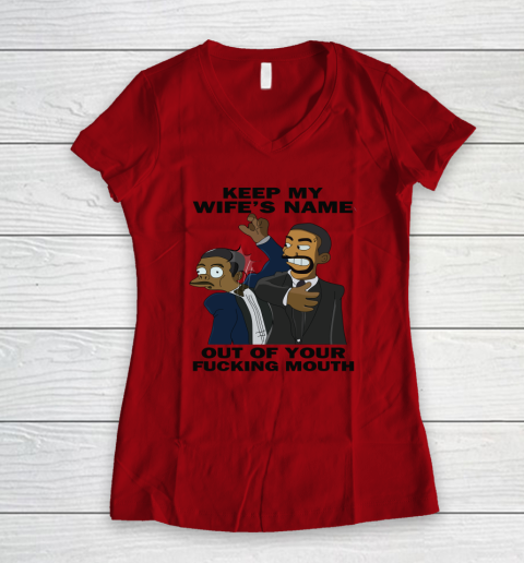 Keep My Wife's Name Out Your Fucking Mouth Will Smith Slaps Chris Rock Women's V-Neck T-Shirt 5