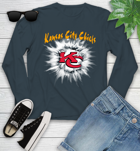 Kansas City Chiefs NFL Football Adoring Fan Rip Sports Youth Long Sleeve 9