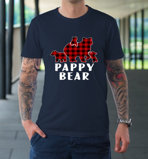 Daddy Bear Two Cubs Red Plaid Daddy Christmas Pajama T-Shirt