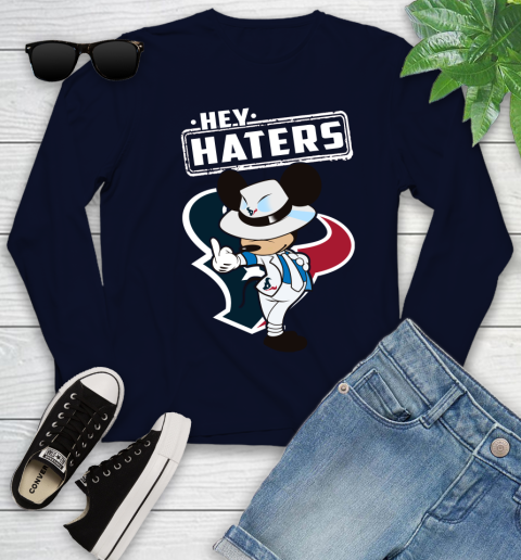 NFL Hey Haters Mickey Football Sports Houston Texans Youth Long Sleeve 2