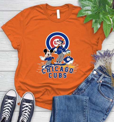 MLB Chicago Cubs Mickey Mouse Donald Duck Goofy Baseball T Shirt Women's T-Shirt 3