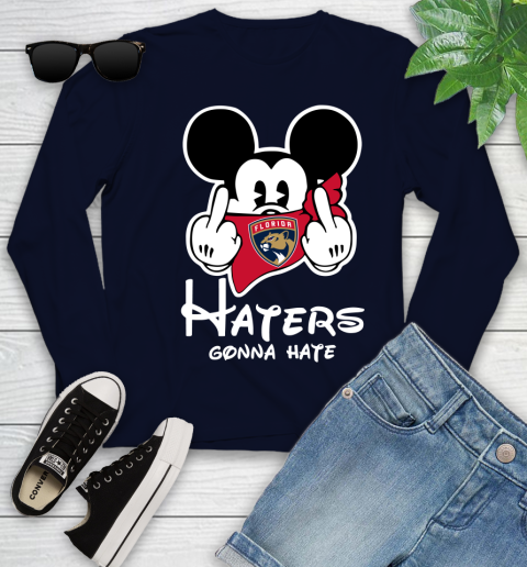 NHL Florida Panthers Haters Gonna Hate Mickey Mouse Disney Hockey T Shirt Youth Long Sleeve 2