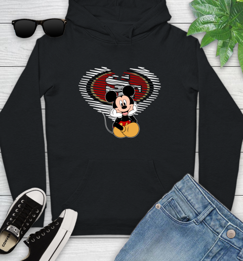 NFL San Francisco 49ers The Heart Mickey Mouse Disney Football T Shirt_000 Youth Hoodie