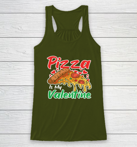 Funny Valentines Day Shirt Pizza Is My Valentine Racerback Tank 2