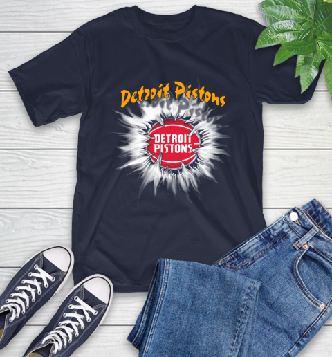 Detroit Pistons NBA Basketball Rip Sports T-Shirt 3