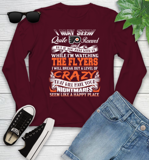 Philadelphia Flyers NHL Hockey Don't Mess With Me While I'm Watching My Team Youth Long Sleeve 6